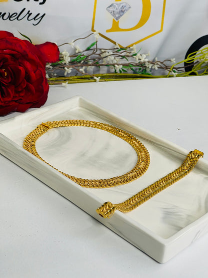 21k Emirati Choker Necklace + Bracelet