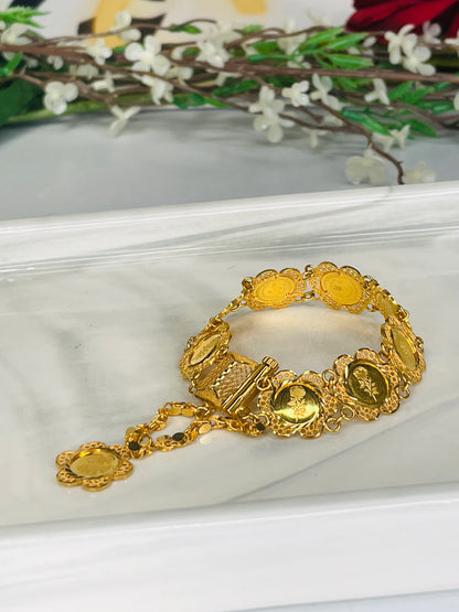 21k Rose Coin bracelet