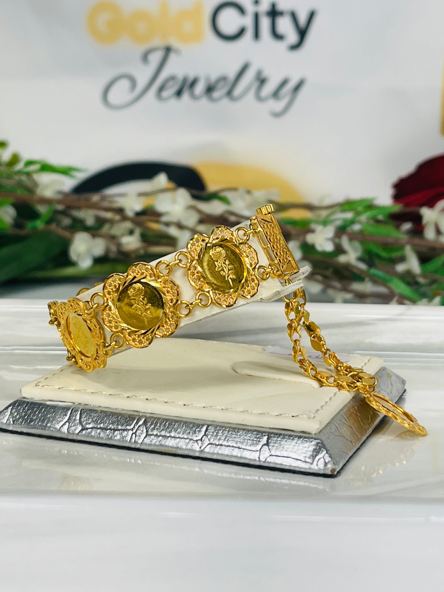 21k Rose Coin bracelet