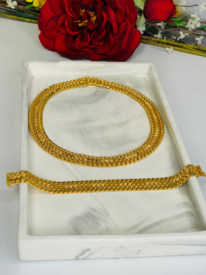 21k Emirati Choker Necklace + Bracelet