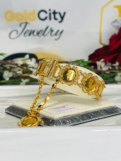 21k Rose Coin bracelet