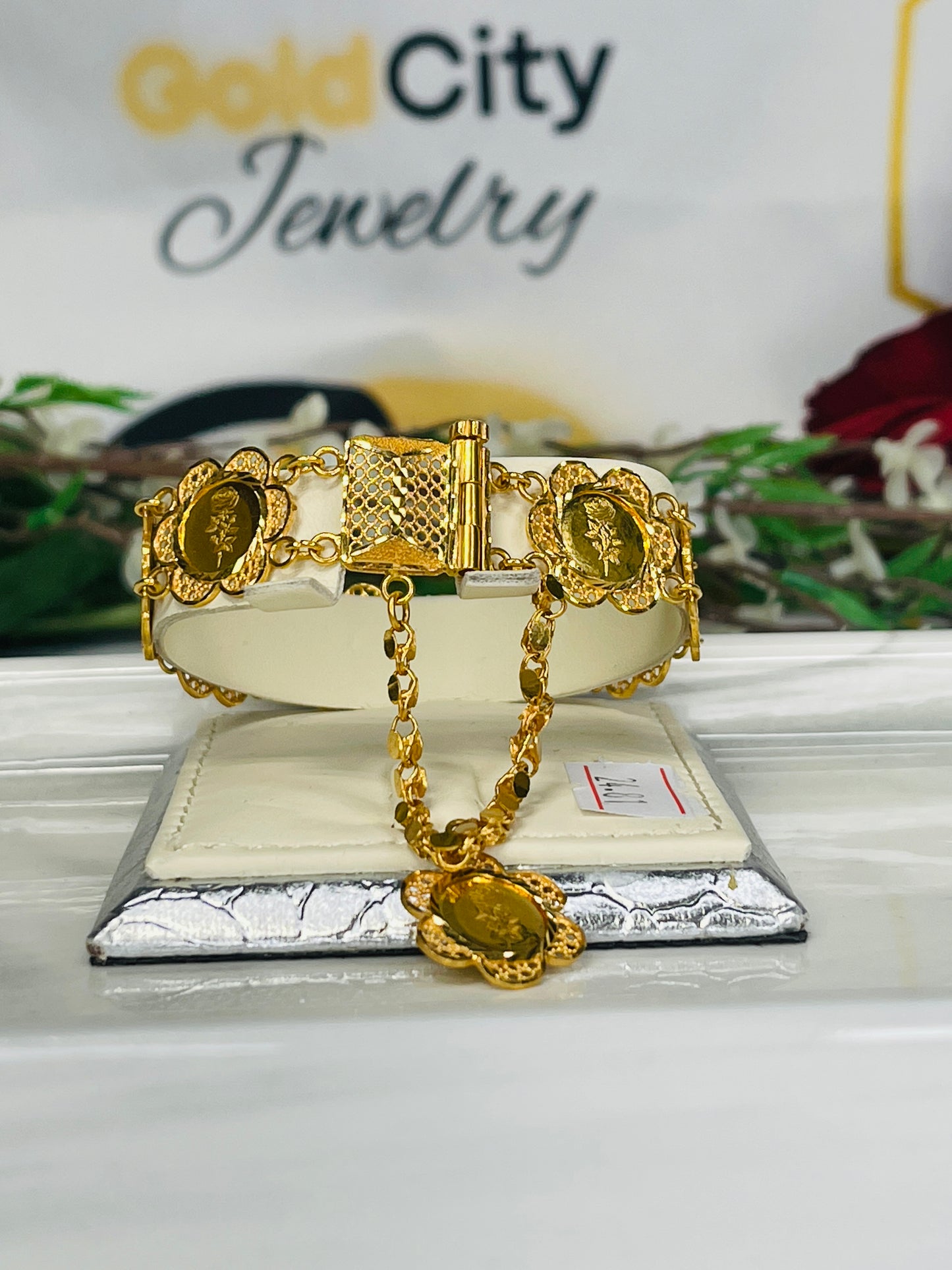 21k Rose Coin bracelet