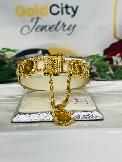 21k Rose Coin bracelet