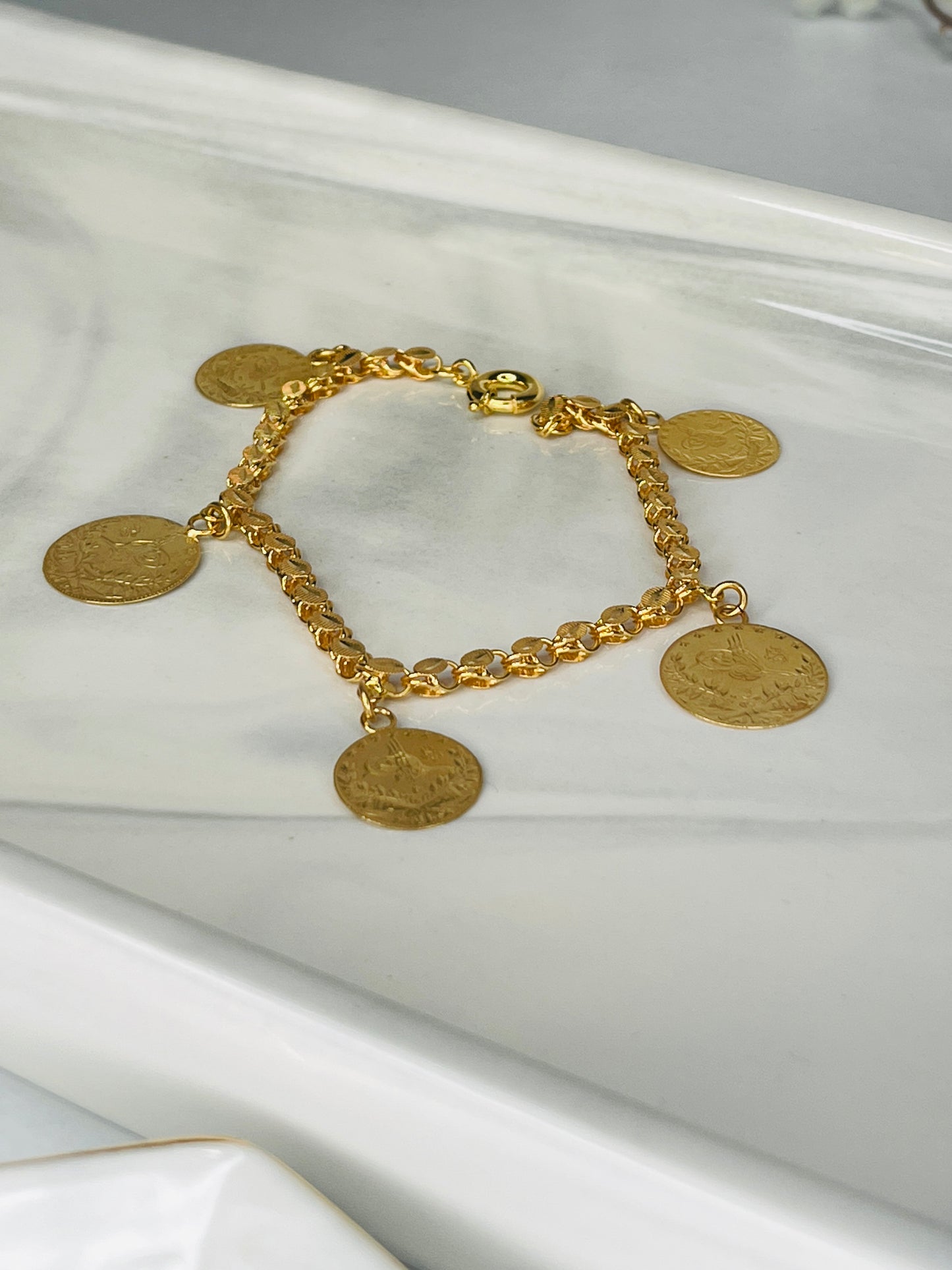 21k Halebi Turkish Coin Bracelet