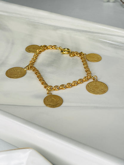 21k Halebi Turkish Coin Bracelet