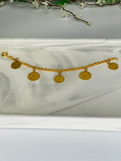 21k Halebi Turkish Coin Bracelet