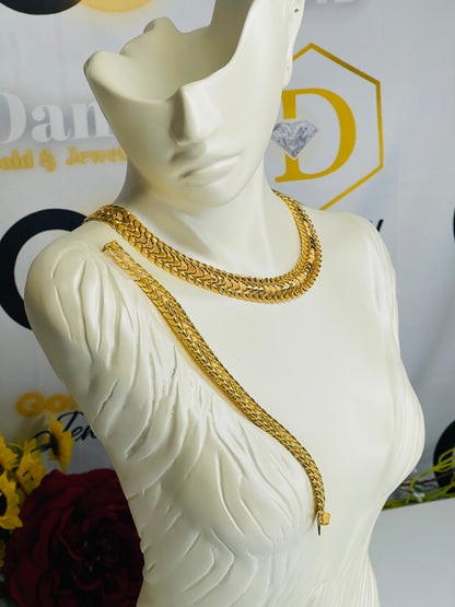 21k Emirati Choker Necklace + Bracelet